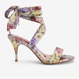 Express Floral Lace Up Heeled Sandals - Size 10